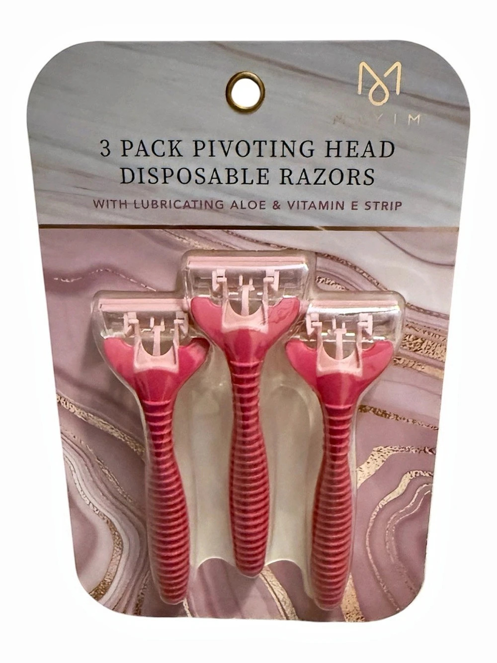 Mayim 3 Pack Pivoting Head Disposable Razors Pink